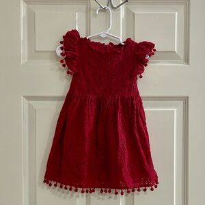 Charming Red Lace Kids Dress